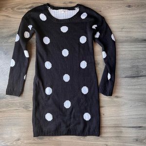 Pink Republic Girl Polka Dots Sweater Dress sz L (14) USED!